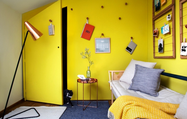 Cheerful Attic Guest Space And Laundry In One