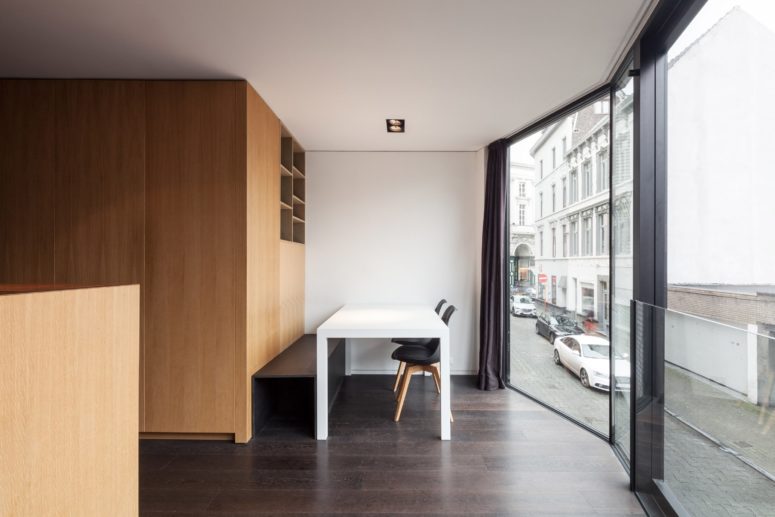 wood interior The compact family home has modern interiors with lots of wood for a comfortable feeling