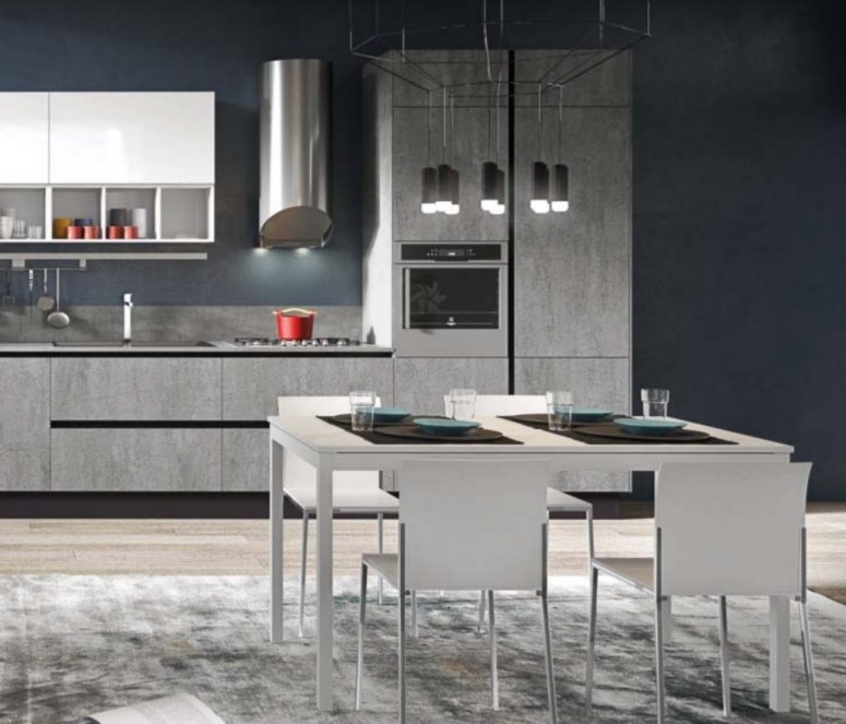 kitchen lving room combo The design is modern and bold, it allows