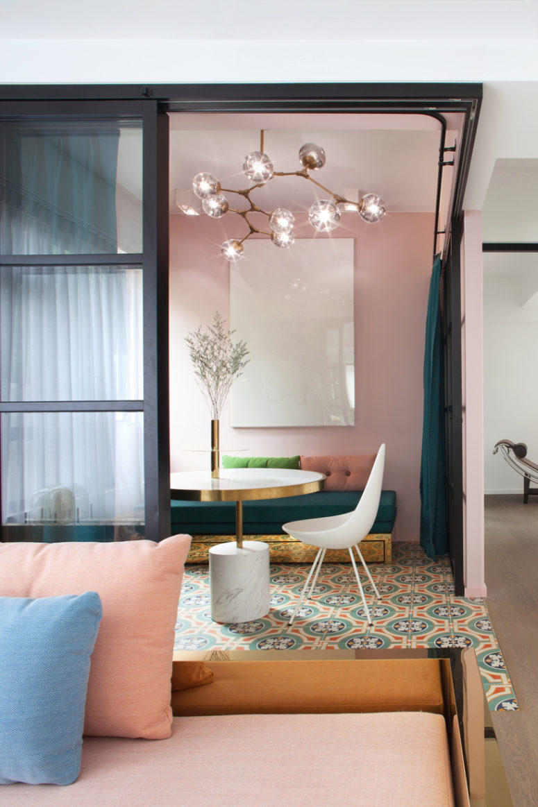pink room design The pink room serves as a study and a private dining room and can also be completely closed off as a guest bedroom