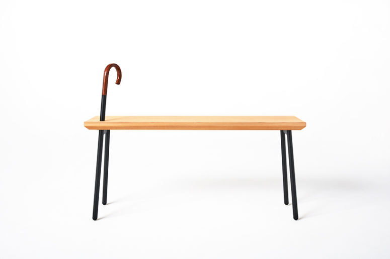 The dōzo bench comes in 3 individual styles, each with an different cane head design