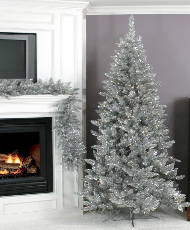 add a corresponding silver garland to echo with your cool christmas tree
