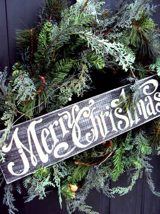 chalkboard Christmas sign to attach to a wreath