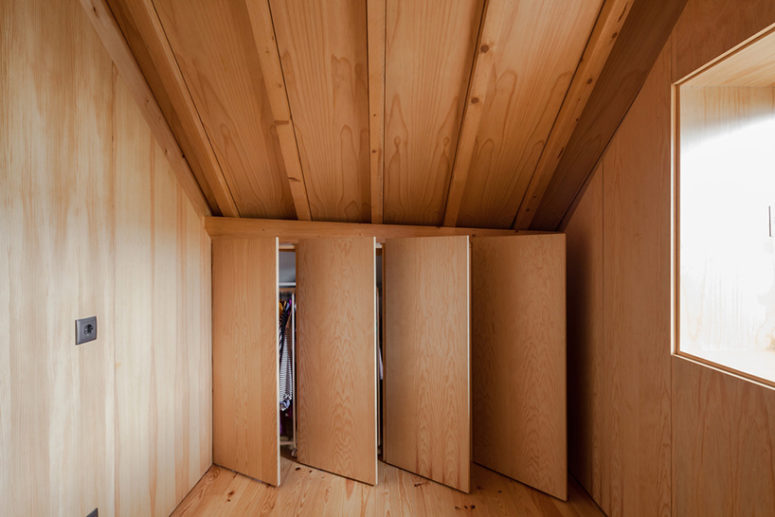 smart attic storage This smart closet solution was installed in a small attic space, which is very useful and practical idea