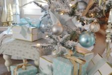 05 aqua blue, silver and white Christmas decor