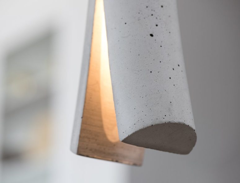 Each lamp has a unique look as the concrete is always different