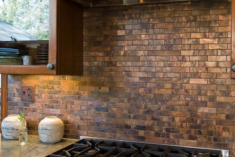 27 trendy and chic copper kitchen backsplashes - digsdigs