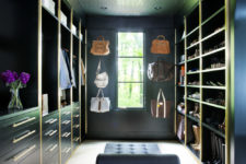 08 The closet is done in the same stylish black and gold colors, which scream the Roaring 20s