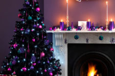 09 super bold decorations in purple, fuchsia and teal for colorful and cheerful Christmas