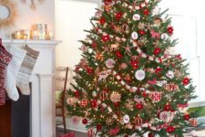 13 cheerful and bold red and white tree decor and gifts