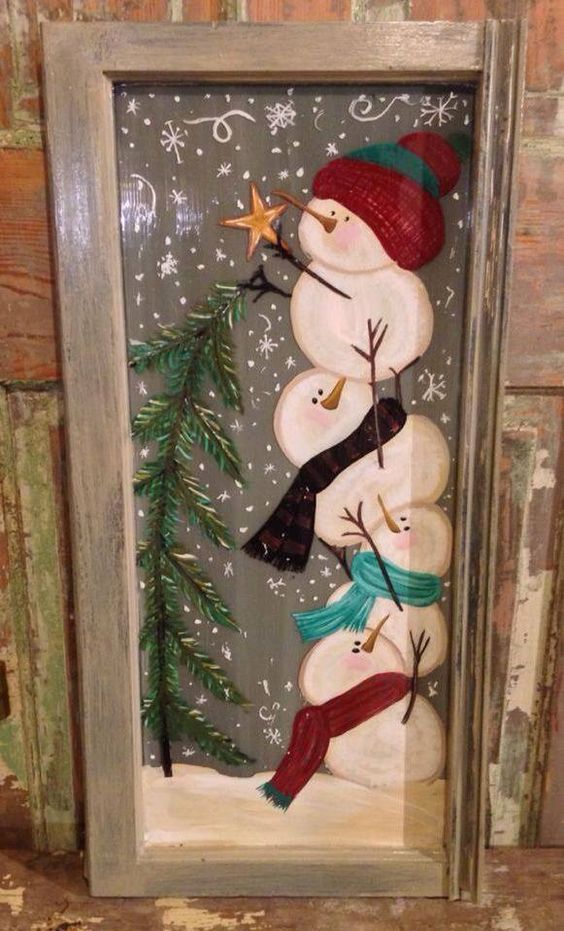 15 snowman artwork in a frame can be hung everywhere