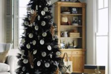 18 a modern black tree decorated with alphabet ornaments