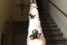 19 fun Christmas decor with cotton and toy penguins