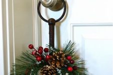 21 pinecone, berry and evergreen hanger