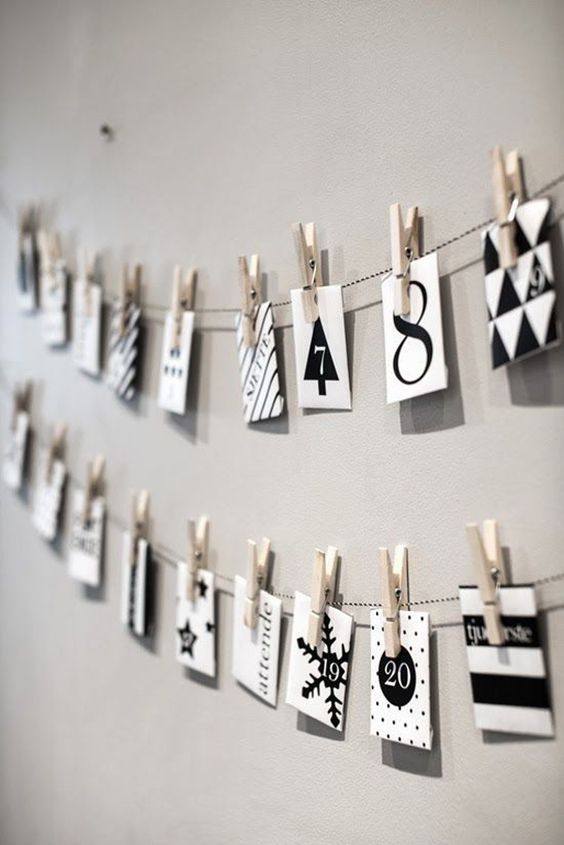 easy to make monochrome advent calendar