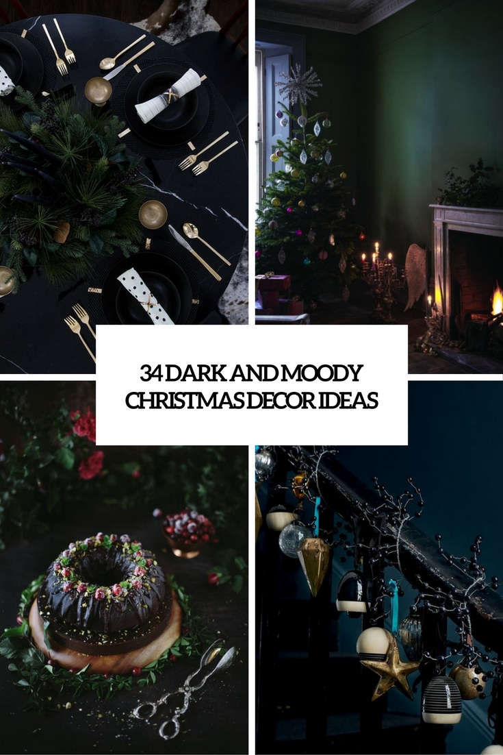 moody and dark christmas decor ideas cover