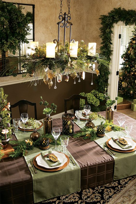 39 Chandeliers And Chandelier Decor Ideas Digsdigs Greenery And Gold Ornaments For A Candle Chandelier