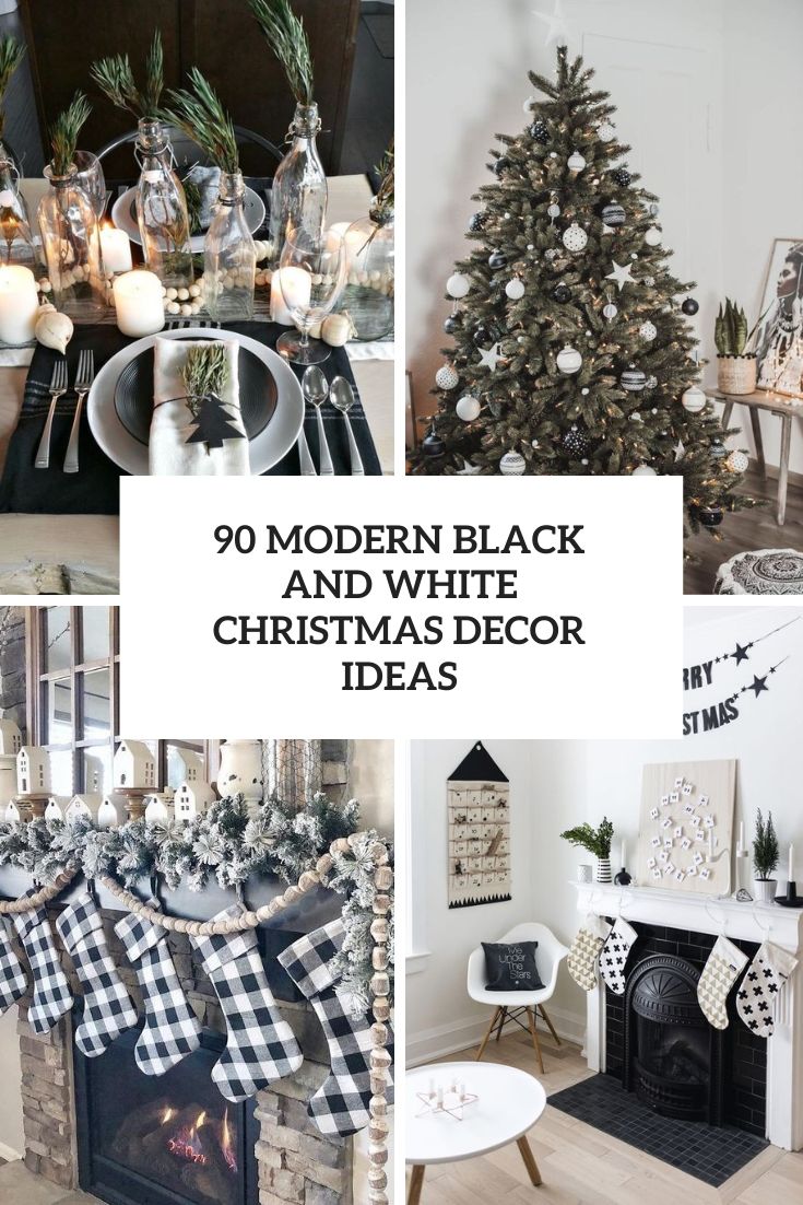 modern black and white christmas decor ideas cover