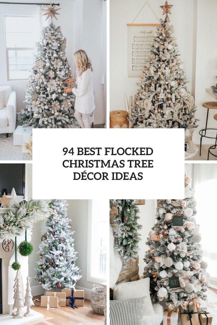 best flocked christmas tree decor ideas cover