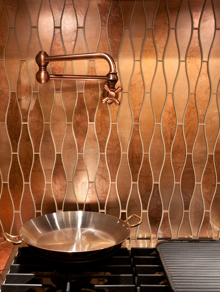 Copper Kitchen Backsplashes, Copper Glass Tile Backsplash