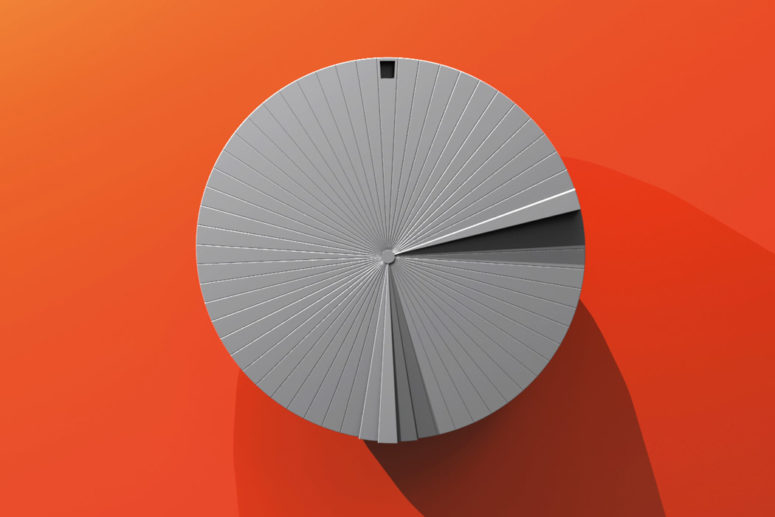 Tectonic clock is a philosophical piece that shows time in shadows