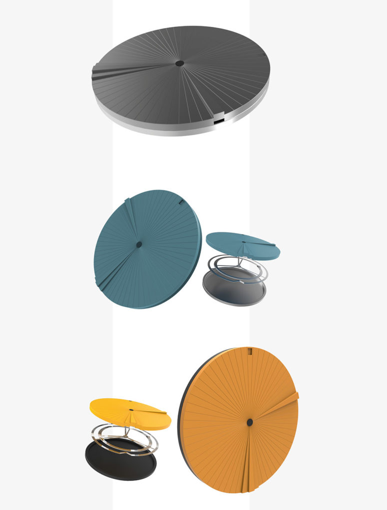 It's available in black, sunny yellow and teal and looks like a modern geometric artwork, not just a clock
