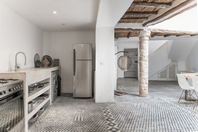 Tiles on the floors are a good choice because they look traditional and work nice for a desert climate Tiles on the floors are a good choice because they look traditional and work nice for a desert climate