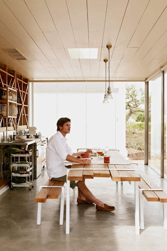 32 Indoor Picnic Table Ideas For A Relaxed Feel - DigsDigs