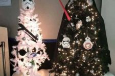 09 Darth Vader and a Storm Trooper Christmas trees