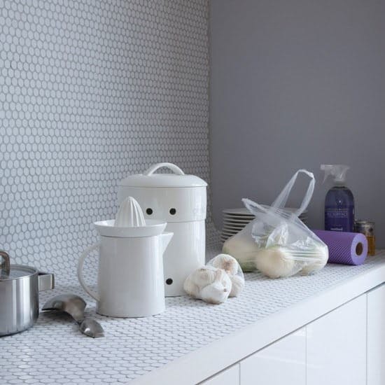 penny tiles on a kitchen