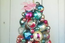 09 vintage Christmas ornament tree on a dish