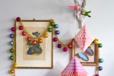 10 colorful Christmas ornament garland and paper decorations