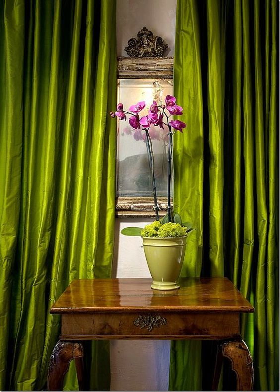 greenery silk curtains will catch everybody's eye
