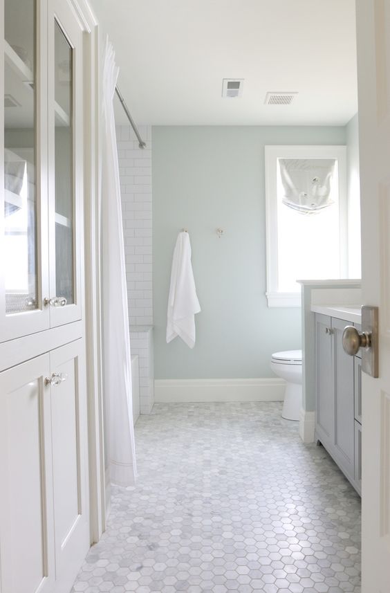 small marble hexagon tiles on the floor