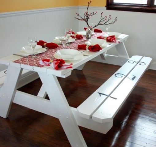 32 Indoor Picnic Table Ideas For A, Picnic Bench Style Dining Room Table