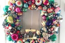 20 vintage ornaments wreath