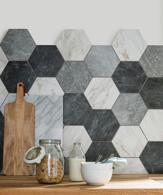 ombre mosaic tile pattern for a backsplash