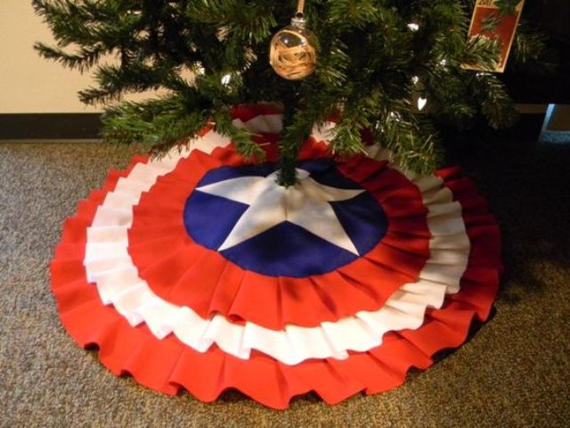 captain america christmas tree topper