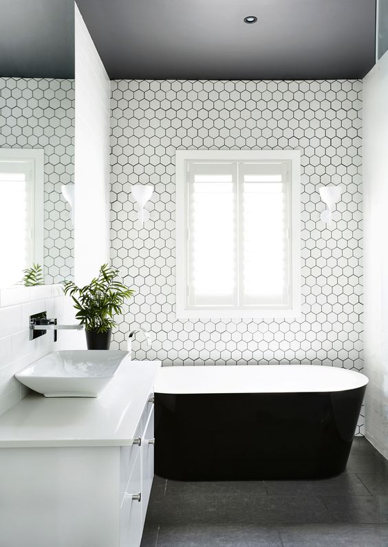 60 Stylish Hexagon Tiles Ideas For Bathrooms