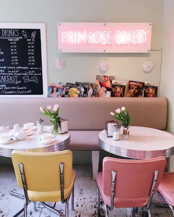 Pink cafe bar!  Pink cafe, Girly decor, Coffee bar design