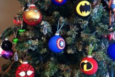 30 hand painted glass Superhero christmas ornaments