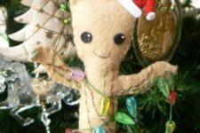 33 baby Groot Christmas felt ornament