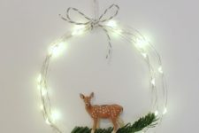 37 wire LEDs wreath with a reindeer