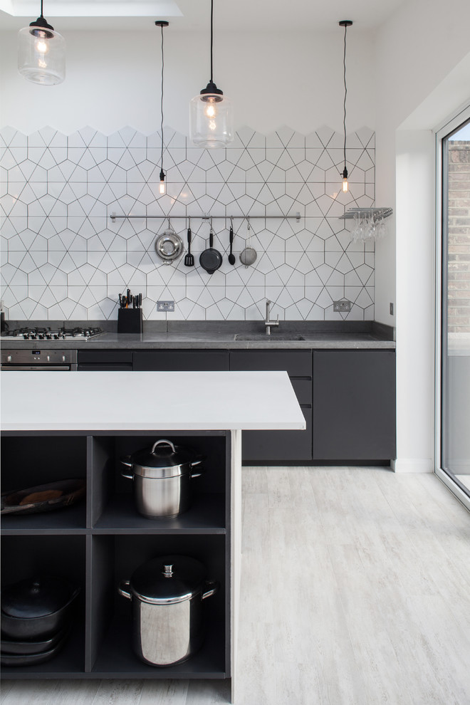 A White Tiles Black Grout Kind Of Kitchen Kitchen Tiles Design