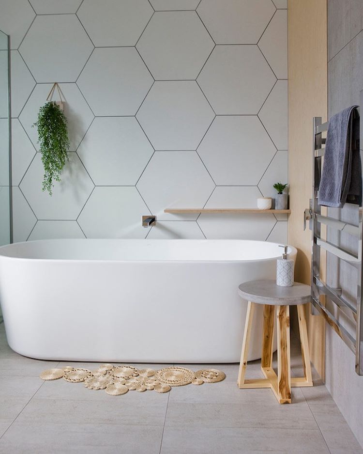 60 Stylish Hexagon Tiles Ideas For Bathrooms DigsDigs