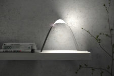 01 Link Lamp is a tabletop piece with cool ribbon-inspired aesthetic and light in various directions