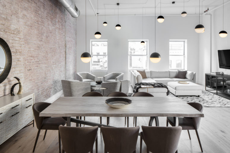 Peaceful Industrial Loft With A Monochromatic Palette