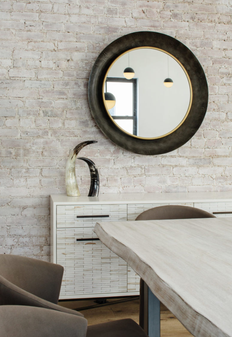 The designers decided to make the loft more eye catching not with colors but with patterns and textures The designers decided to make the loft more eye-catching not with colors but with patterns and textures