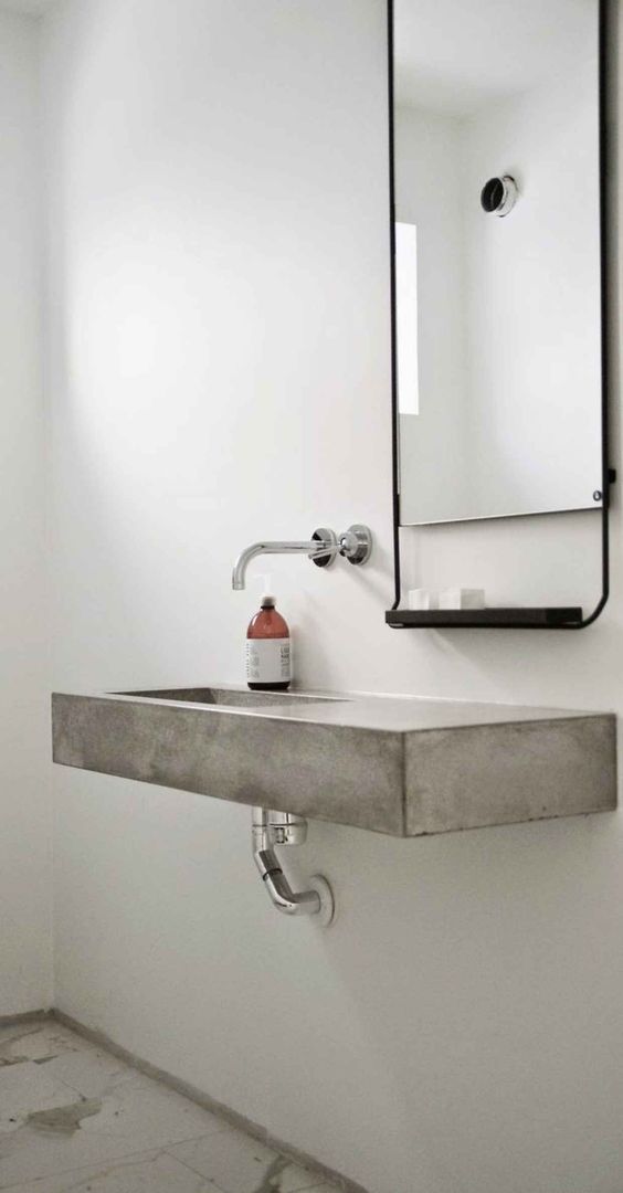 concrete sink for industrial or modern bathrooms