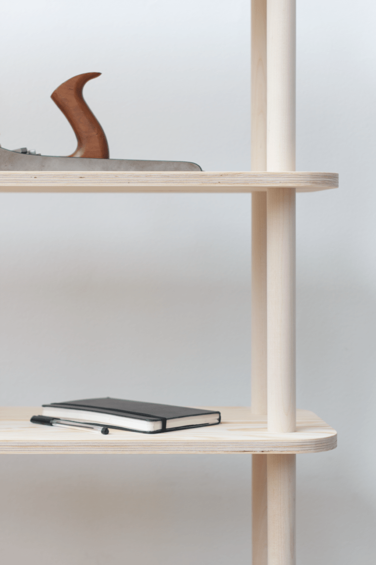 modular storage system The modular nature of the piece allows to change height and size of the shelving system to fit your needs